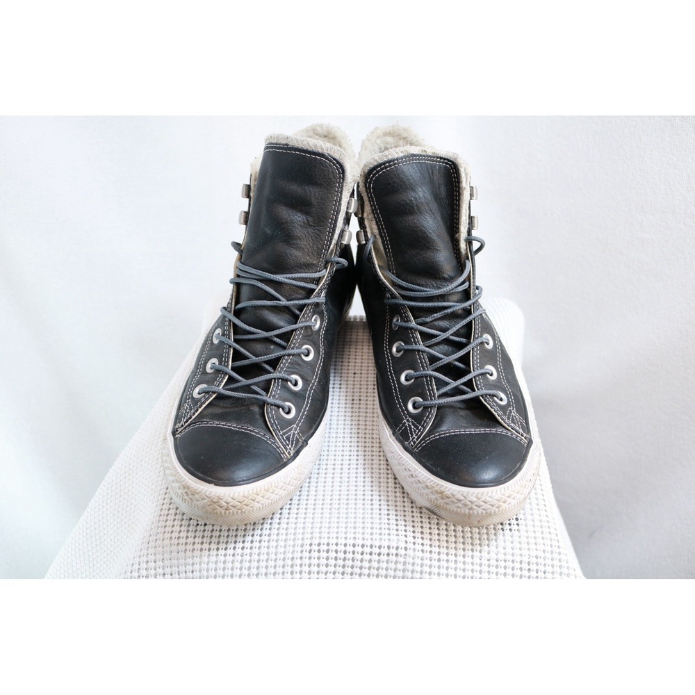 Converse City Hiker High Unisex M11 W13 Black Leather Faux Fur 144733C
